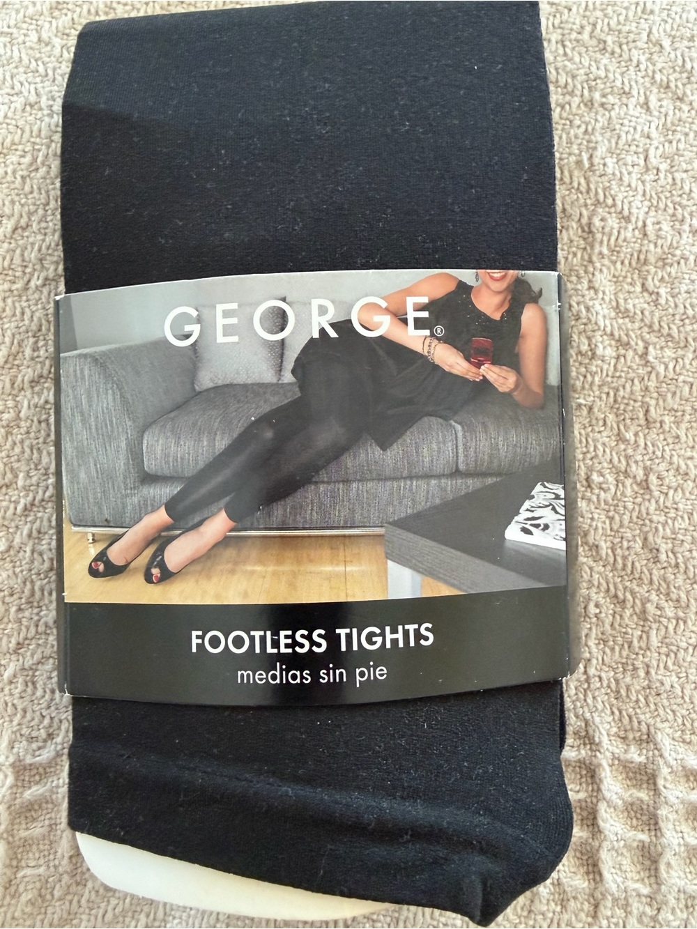 George Black Footless Tights - Women’s Plus Size 4
